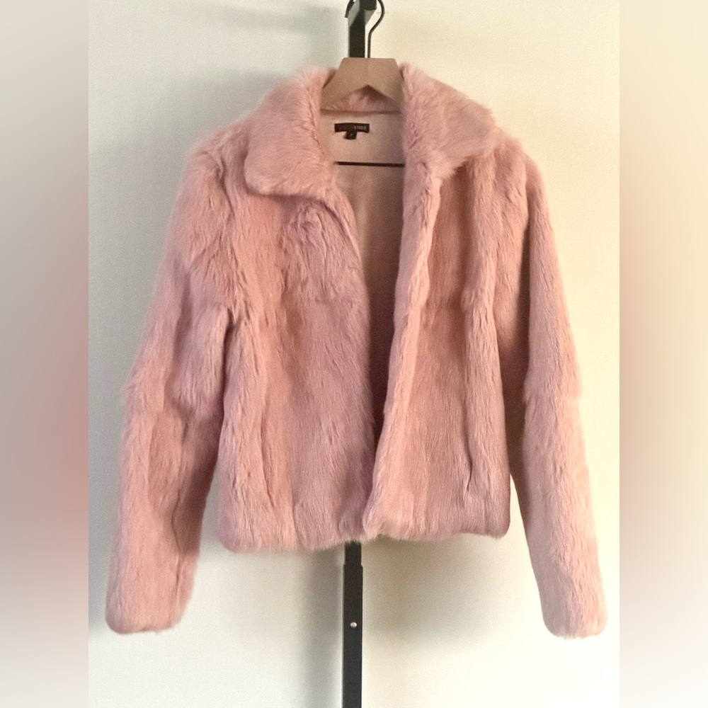 Vintage Baby Pink Rabbit Fur Jacket